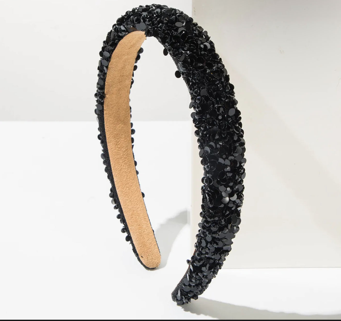 Black -Fashionable New Style Diamond Embedded Thin Edge Hairband Women's Sweet Luxury Minimalist